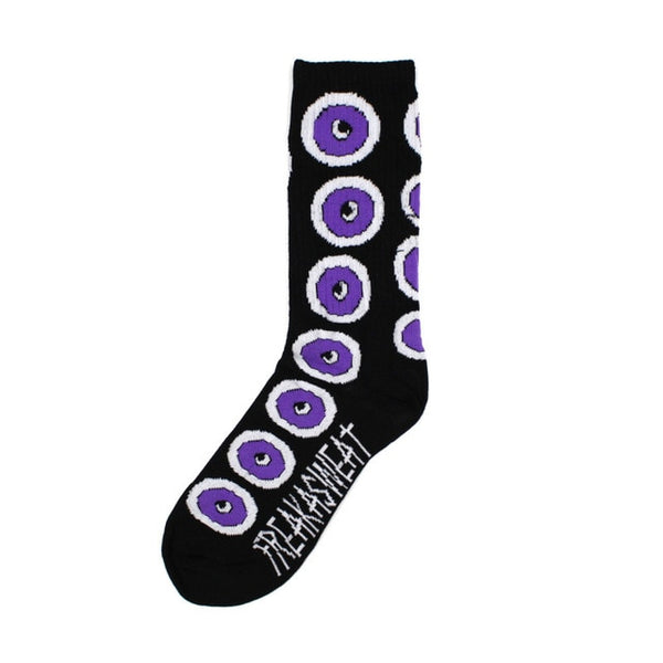 Funny Socks Japanese Harajuku Street Letters Purple Eyeballs Tide