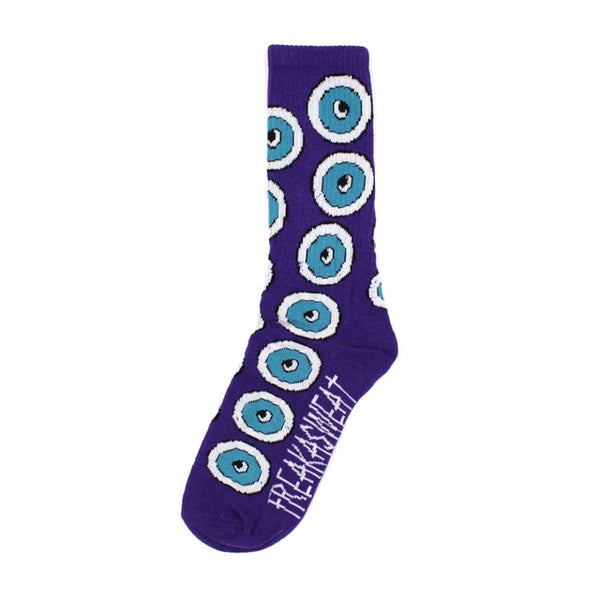 Funny Socks Japanese Harajuku Street Letters Purple Eyeballs Tide