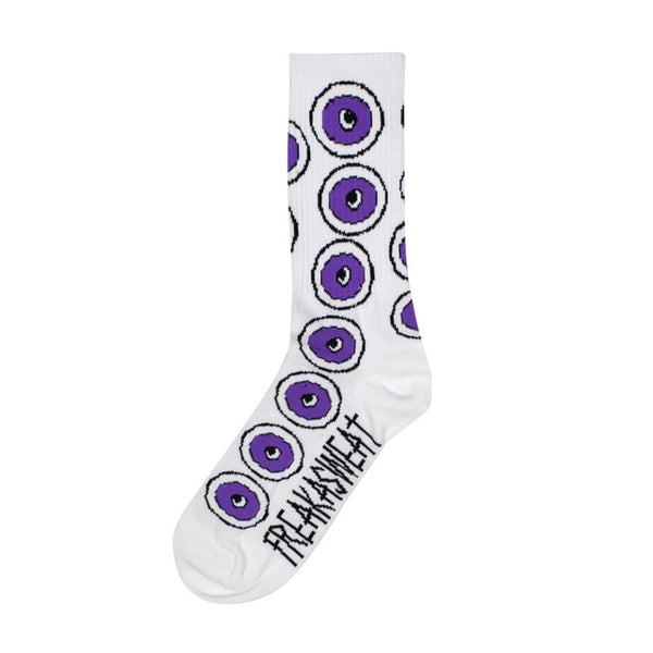 Funny Socks Japanese Harajuku Street Letters Purple Eyeballs Tide