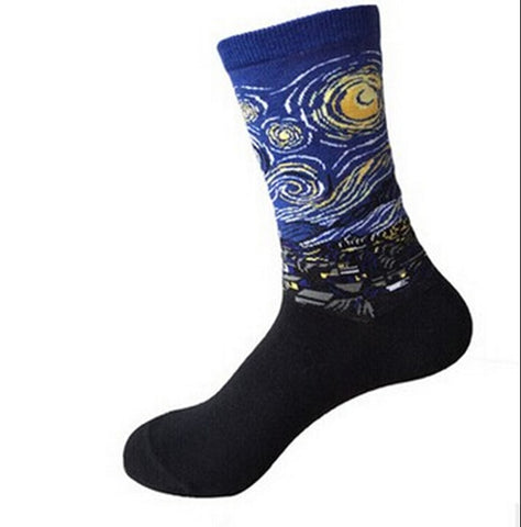 3D Retro Painting Art Socks Xmas Unisex Women Men Funny Novelty