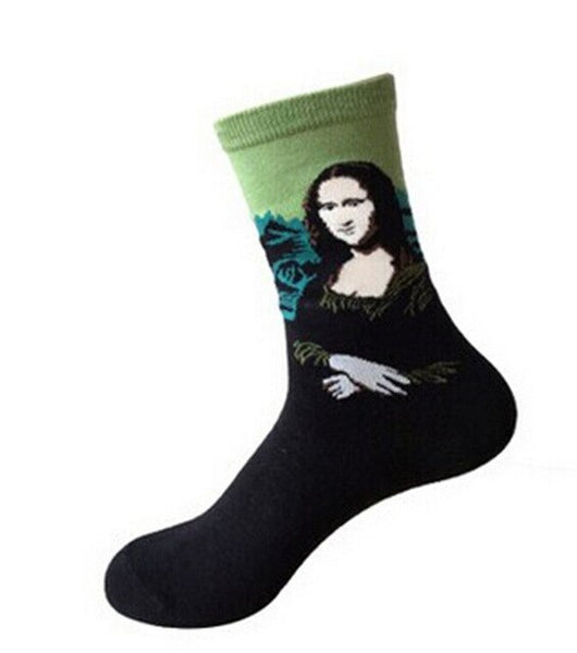 3D Retro Painting Art Socks Xmas Unisex Women Men Funny Novelty