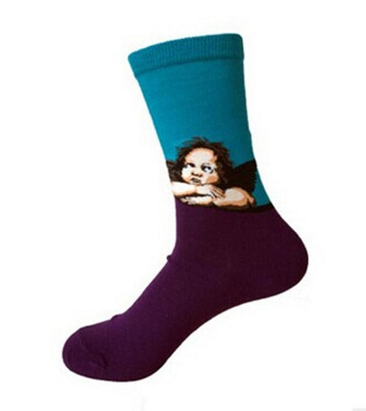 3D Retro Painting Art Socks Xmas Unisex Women Men Funny Novelty