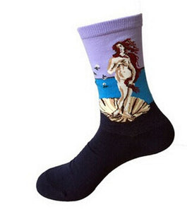 3D Retro Painting Art Socks Xmas Unisex Women Men Funny Novelty