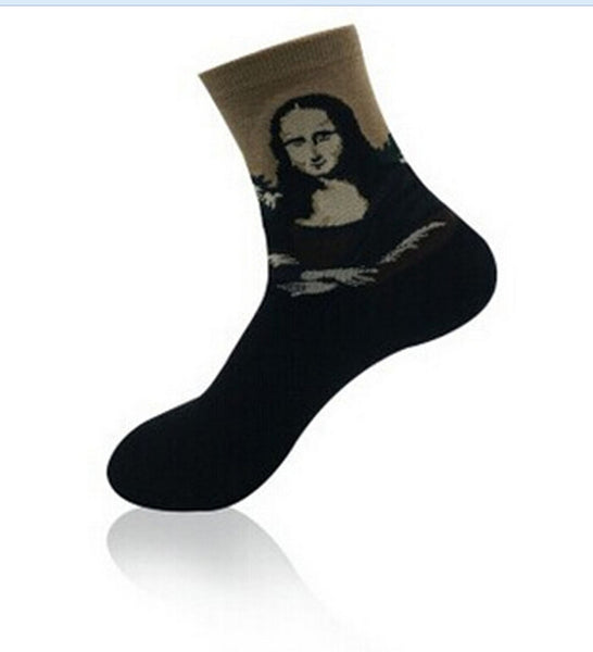 3D Retro Painting Art Socks Xmas Unisex Women Men Funny Novelty