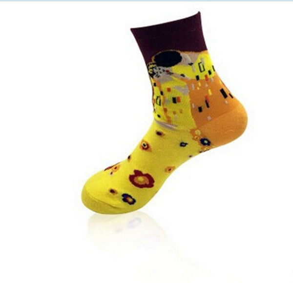 3D Retro Painting Art Socks Xmas Unisex Women Men Funny Novelty