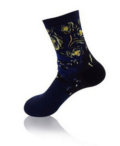 3D Retro Painting Art Socks Xmas Unisex Women Men Funny Novelty