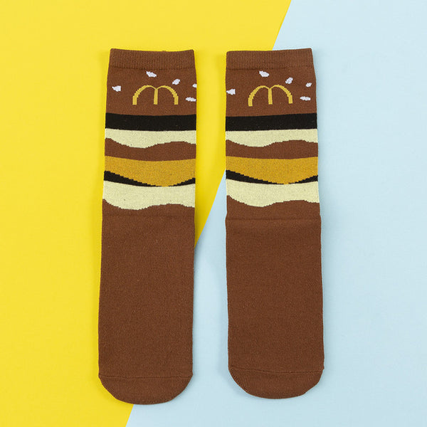 Women Socks Funny Cute Cartoon Fruits Banana Avocado Lemon Egg