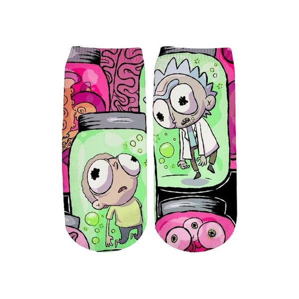 Newest Rick and Morty 3D Printed Cartoon cute short ankle socks fo