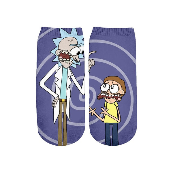 Newest Rick and Morty 3D Printed Cartoon cute short ankle socks fo