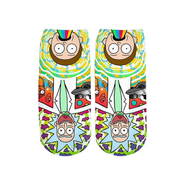 Newest Rick and Morty 3D Printed Cartoon cute short ankle socks fo