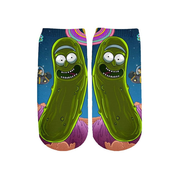 Newest Rick and Morty 3D Printed Cartoon cute short ankle socks fo