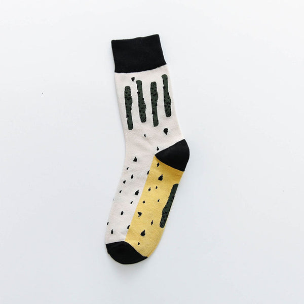 1 Pair Men's Colorful Comfort Socks Causal Harajuku Geometry Pattern