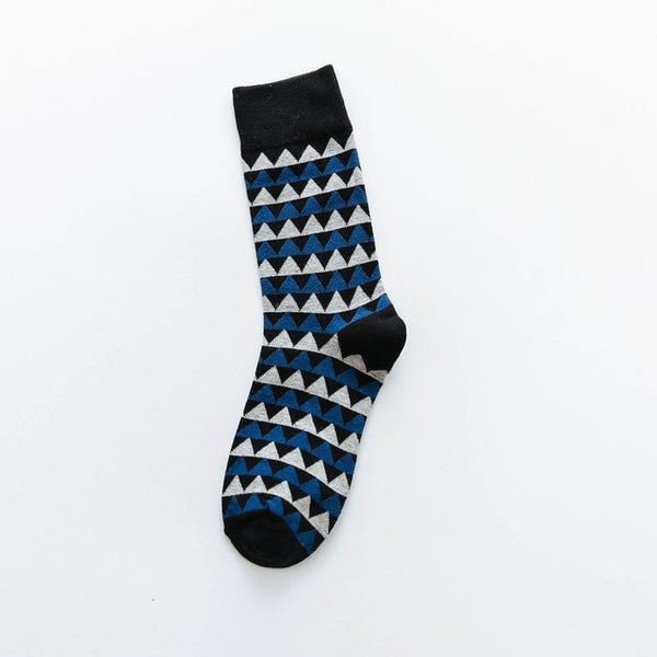 1 Pair Men's Colorful Comfort Socks Causal Harajuku Geometry Pattern