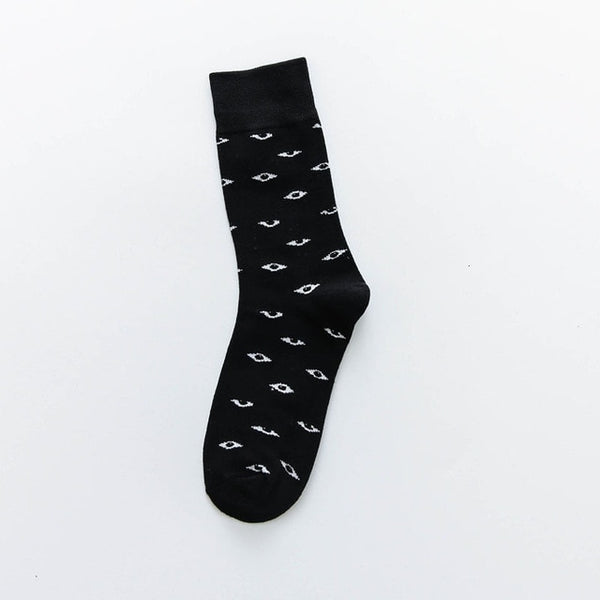 1 Pair Men's Colorful Comfort Socks Causal Harajuku Geometry Pattern