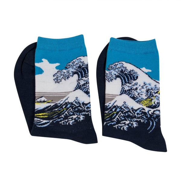 2019 Fashion NEW 3D Retro Painting Art Socks Unisex Women Men