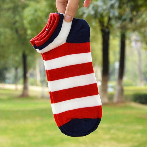 High quality socks men cotton spring summer and autumn striped sock