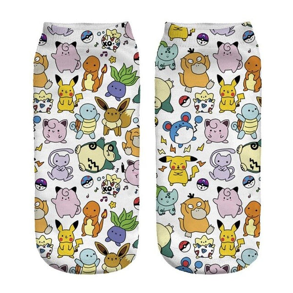 ZHBSLWT Pokemon New Arrival Kawaii Harajuku Women Socks 3D